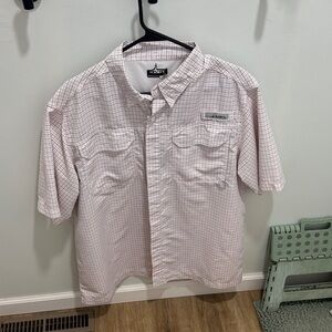 Columbia Men's Short Sleeve Checkered Shirt - White and Red